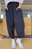 Made in Italy Cooper Needlecord Shelby Cocoon Pant Black